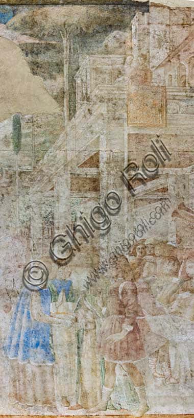 Wedding of Isaac and Rebecca: Fresco by Benozzo Gozzoli at the Monumental Cemetery of Pisa