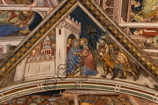 Affreschi di Ottaviano Nelli: l'incontro di Gioacchino e Anna a Foligno