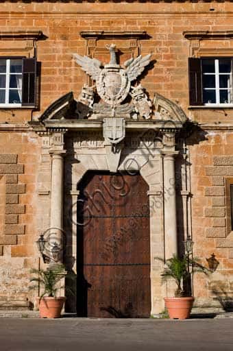 Renaissance Portal of Palazzo dei Normanni with Aragon Coat of Arms