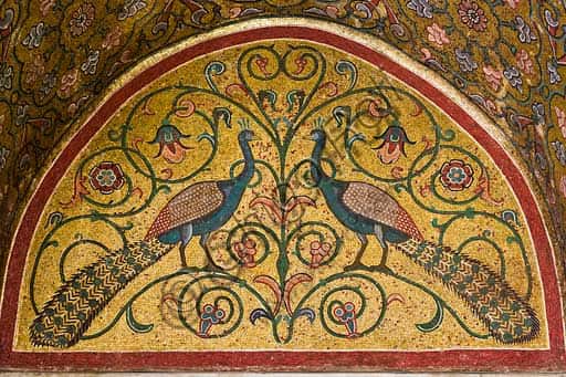 Lunette with Peacocks in the King Roger Room Mosaics