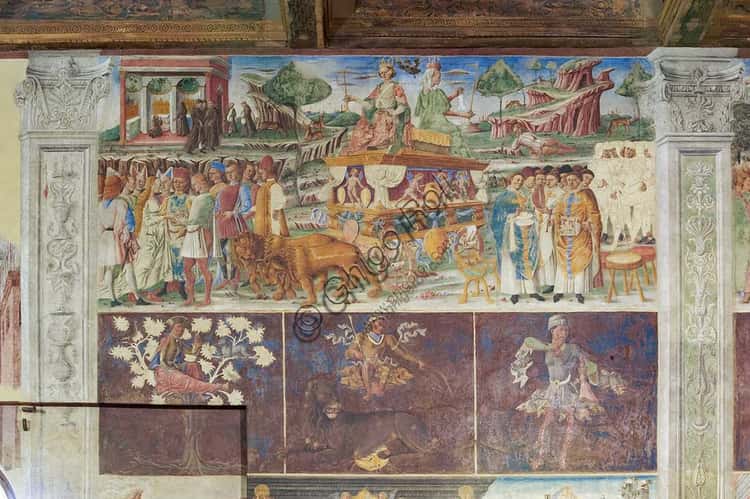 Affresco Luglio a Palazzo Schifanoia: Trionfo di Giove e Cibele