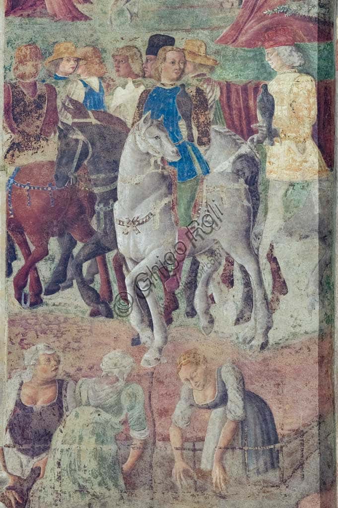 Frescoes of Palazzo Schifanoia: Falcon Hunt and Laundresses in the Hall of Months