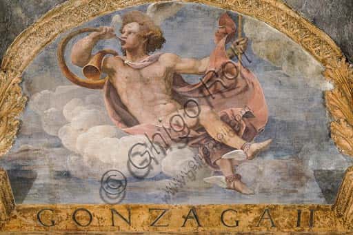 Vault of the Hall of Amor and Psyche at Palazzo Te: the Lunette with Mercury