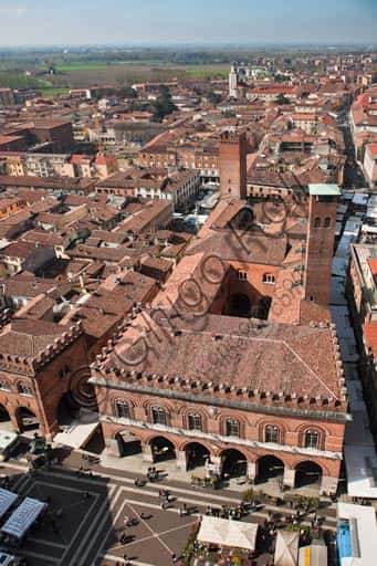 Aerial Panoramic View of Cremona from the Top of Torrazzo