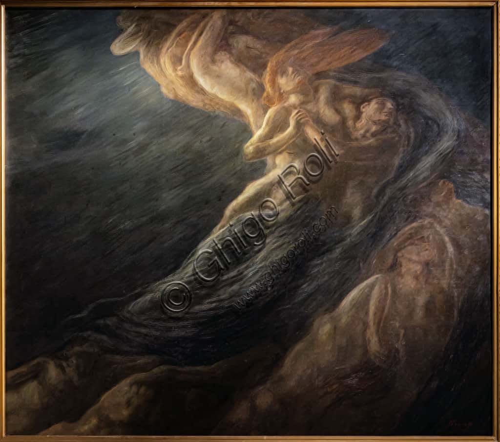 Paolo and Francesca by Gaetano Previati: 1909 Divisionist Painting