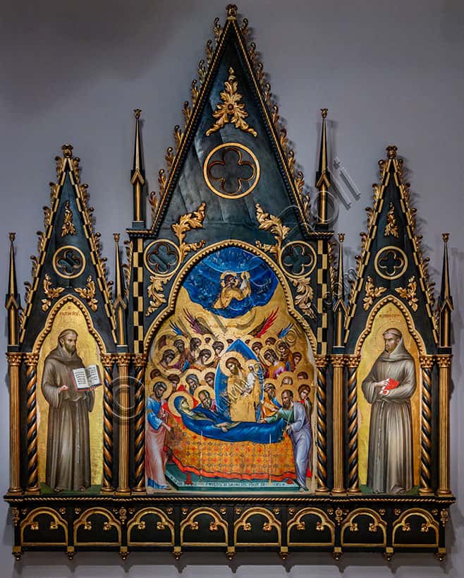 Paolo Veneziano: Dormitio Virginis with St. Francis and St. Anthony (1333)