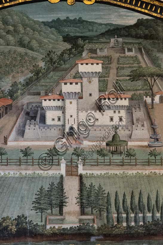 Lunetta di Cafaggiolo di Giusto Utens nella Villa Medicea La Petraia