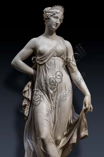 Detail of the Dancing Terpsichore Marble Sculpture by Gaetano Matteo Monti