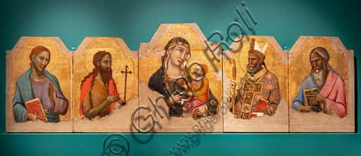 Pentittico di Meo da Siena: Madonna con Bambino e Santi