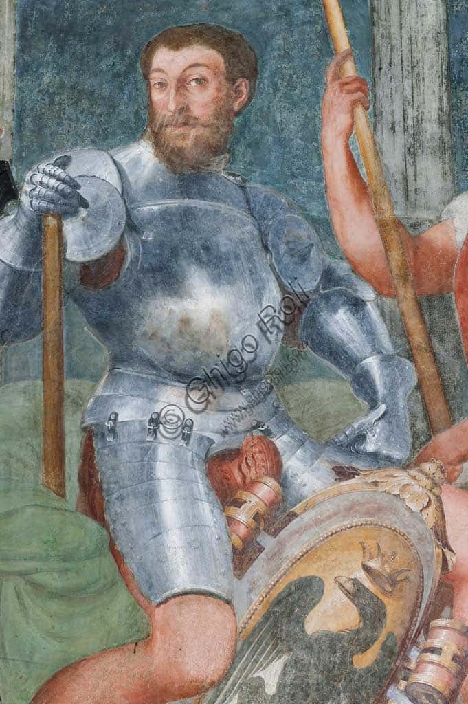 Fresco of a Nobleman in Armor by Perin del Vaga at Villa del Principe