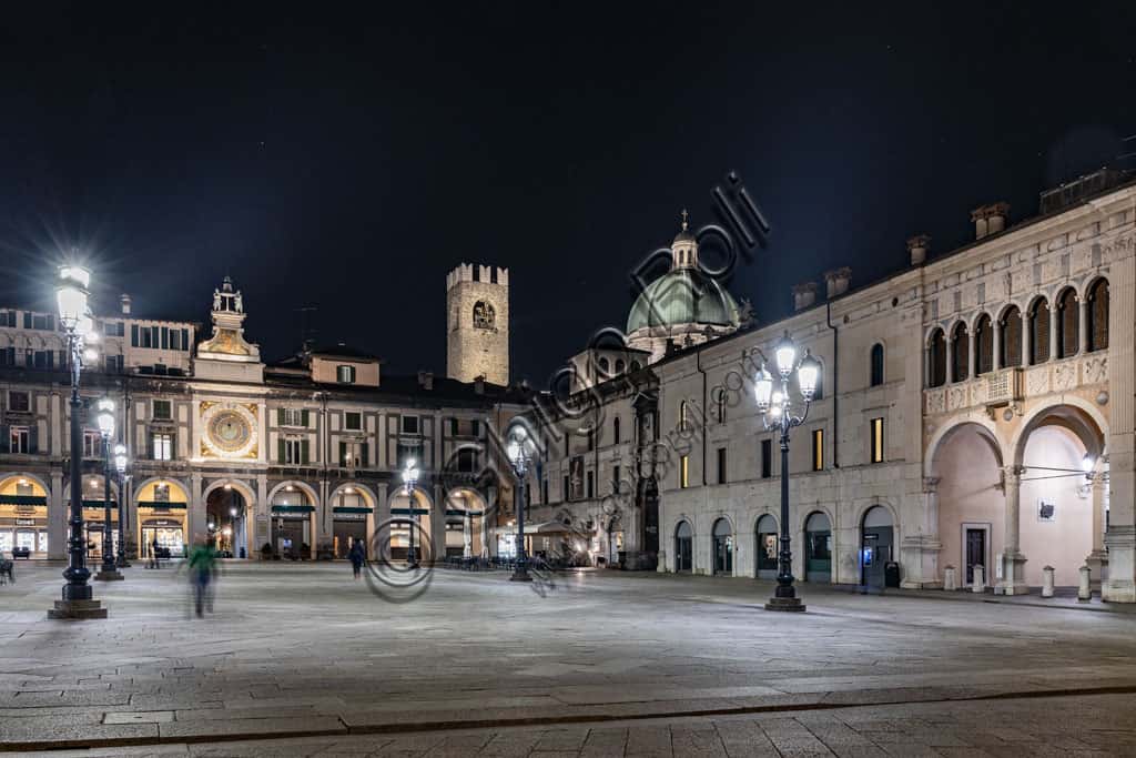 Piazza della Loggia in Brescia: Night View of Renaissance Architecture
