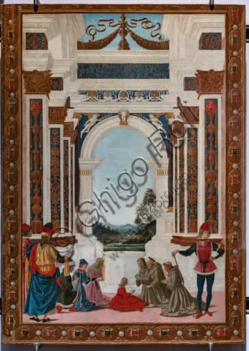 Storie di san Bernardino: S. Bernardino risana una fanciulla a Perugia