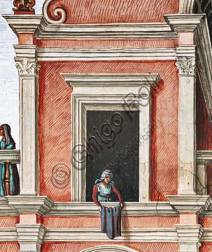 Pinturicchio Fresco, Woman Hanging Clothes, Piccolomini Library Siena