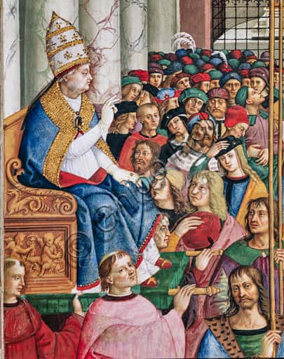 Pinturicchio Fresco: Pope Pius II (Aeneas Sylvius) Blessing the Crowd