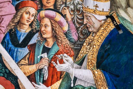 Pius II in oratorical attitude: analysis of Pinturicchio's fresco detail