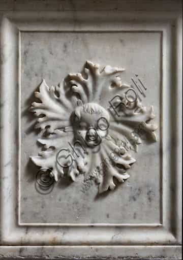 Baptismal Font Pluteus in Genoa Cathedral with Putto Protome (1502-1503)