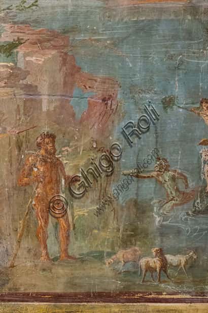 Polifemo e Galatea: Affresco Pompeiano nella Casa dei Capitelli Colorati