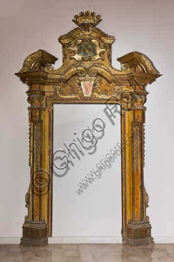 Bourbon Golden Wood Portal at the Royal Palace in Palermo