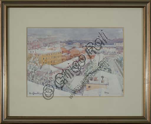 "Modena, panorama innevato" di Rino Golinelli (1932)