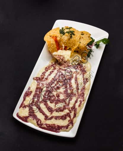 Risotto alla Biellese con Salsa Nebbiolo e Cestino di Parmigiano al Ristorante Il Torchio 1763