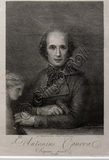 Ritratto di Antonio Canova: Acquaforte e Bulino del 1806 di De Boni