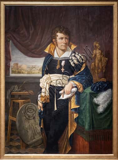 Ritratto di Bertel Thorvaldsen: Dipinto Neoclassico di Jacob Edvard Munch (1815)