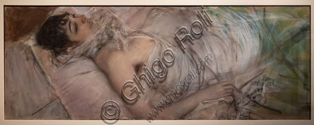 La Contessa de Rasty coricata: ritratto femminile di Giovanni Boldini