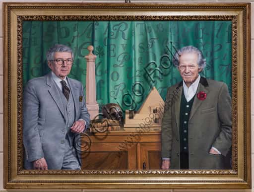 Portrait of Franco Maria Ricci and Pier Carlo Bontempi at the Masone Labyrinth