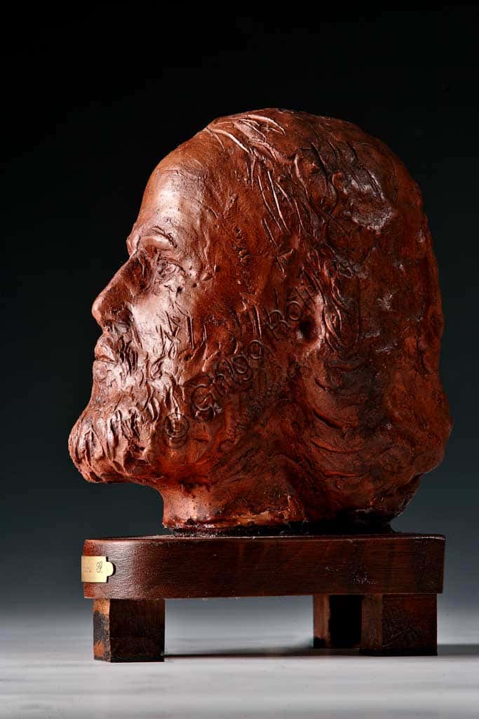 Portrait of Giuseppe Garibaldi: Terracotta Head Sculpture from Assicoop-Unipol