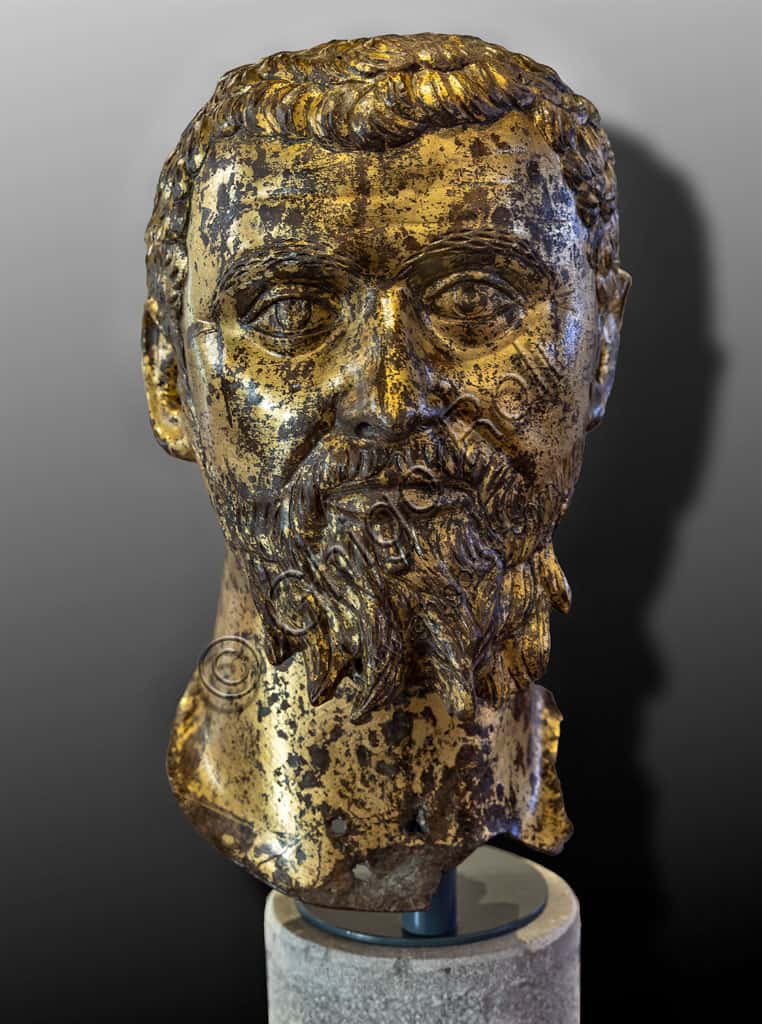 Portrait of Septimius Severus: The Gilded Bronze Bust in Santa Giulia Museum