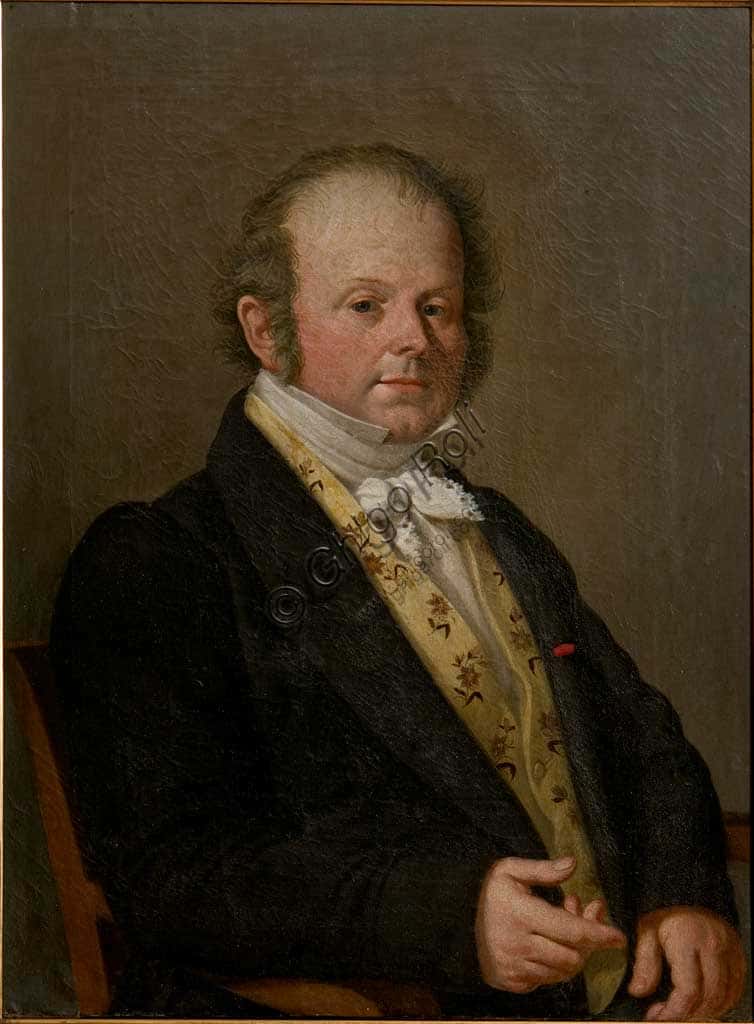 Portrait of Nobleman by Giuseppe Fantaguzzi: 19th Century Oil on Canvas