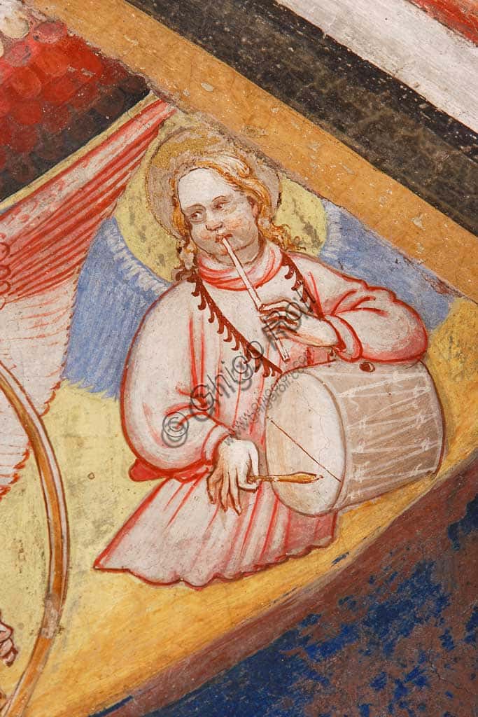 Affresco Ascensione di Cristo nella Rocca di Vignola: Angelo Musicante