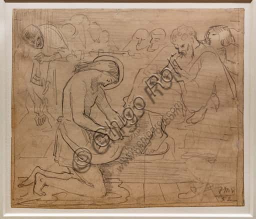 Sketch for Jesus Washing Peter's Feet by Ford Madox Brown (1852)