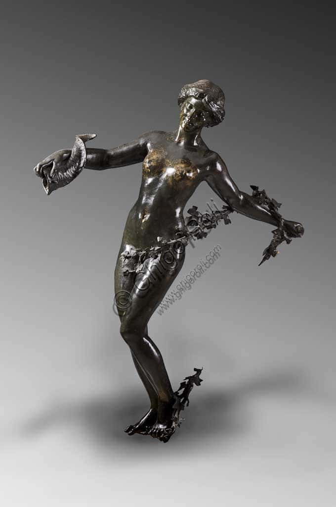 Girl with Cornucopia: Bronze Sculpture by Ernesto Gazzeri