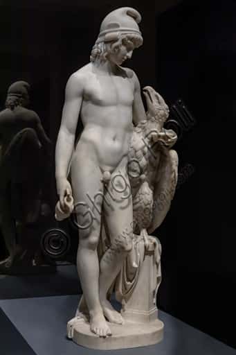Standing Ganymede with Jupiter's Eagle Marble Sculpture by Camillo Pacetti (1819)