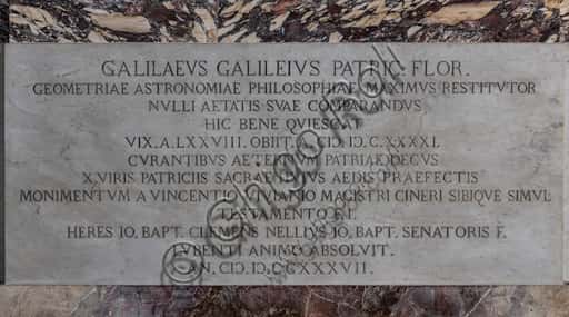Galileo Galilei's Tomb and Inscription in Florence
