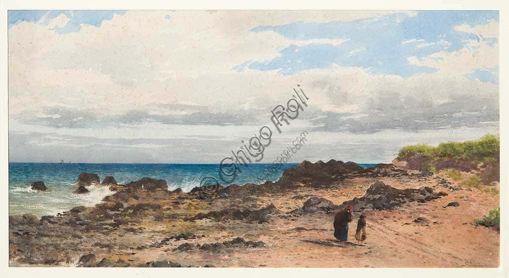 Paesaggio acquerello di Silvestro Barberini (1854-1916) | Collezione Assicoop-Unipol