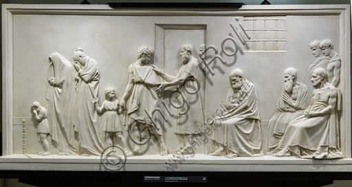 Socrates Bidding Farewell to his Family: Plaster Sculpture by Antonio Canova