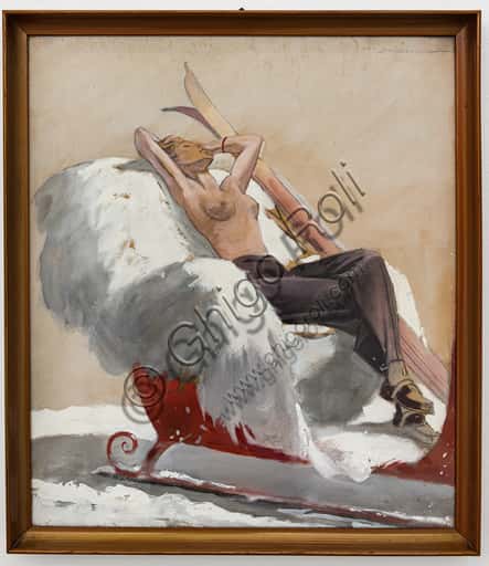 Winter Sun by Marcello Dudovich: Pencil Art and Tempera Masterpiece