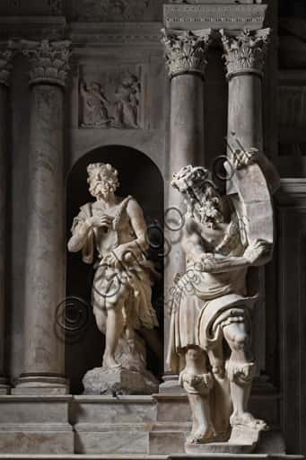 Statues of St. John the Baptist and Moses, Giuliano Cybo Funerary Monument