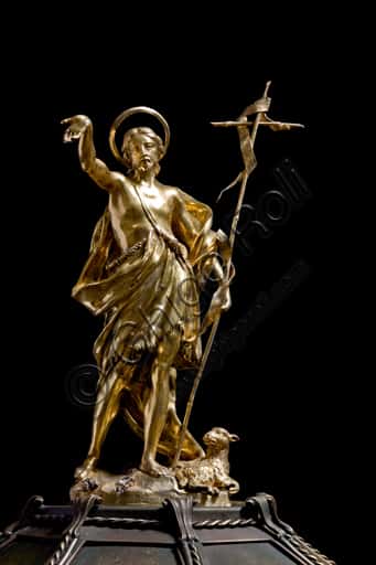Gilded Silver Statuette of St. John the Baptist in Genoa Cathedral Baptistery