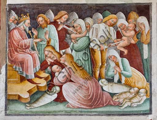 The Massacre of the Innocents: Fresco by Giacomo Borlone De Buschis in Clusone