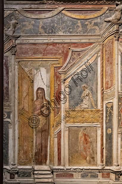 Polychrome Stucco with Female Figure on the Doorstep - House of Meleager, Pompeii