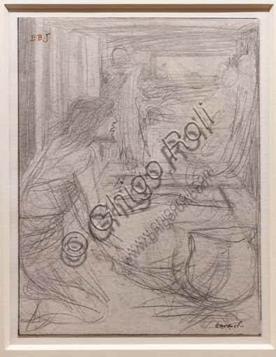 Graphite Study for 'Ezekiel and the boiling pot' by Burne-Jones