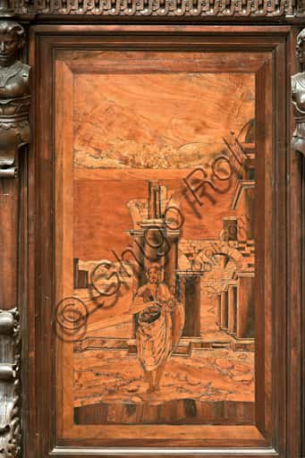 The Baptist in the Wilderness: Wood Intarsia by Zambelli in Genoa Cathedral