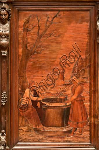 "Christ and the Samaritan Woman at the Well": Wood Intarsia in Genoa Cathedral