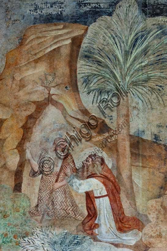 Tebaide di Buonamico Buffalmacco: San Paolo e Sant'Antonio nel Camposanto di Pisa