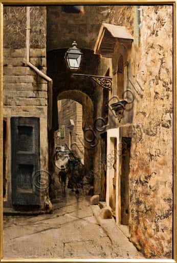 Via dei Cavalieri nel vecchio ghetto di Firenze di Telemaco Signorini