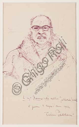 Ritratto dell'Ingegner Zampighi di Tino Pelloni: Disegno a Penna Biro