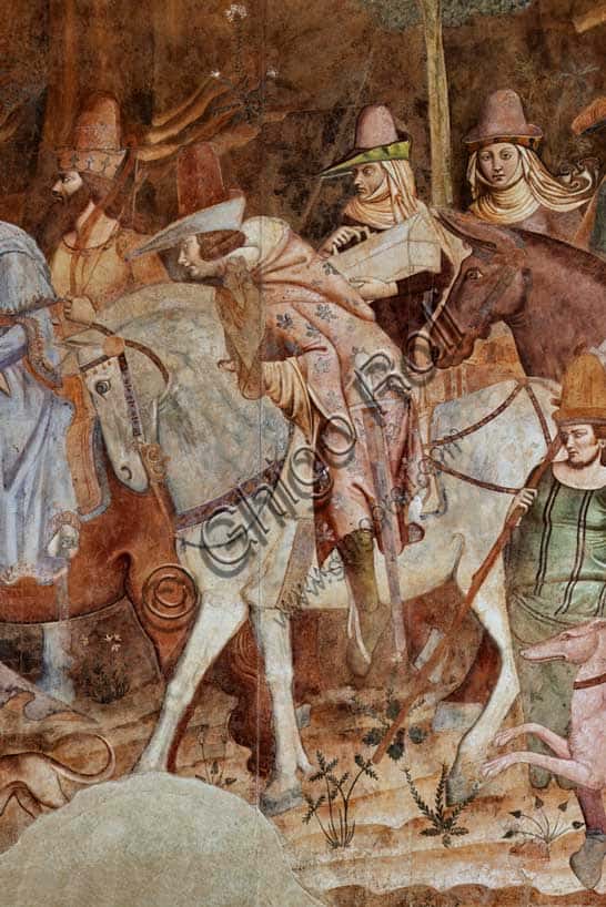 Medieval Knights in Triumph of Death Fresco by Buffalmacco, Pisa